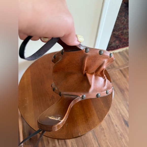 Vintage Wood Brass And Leather Fireplace Bellows - Picture 3 of 9